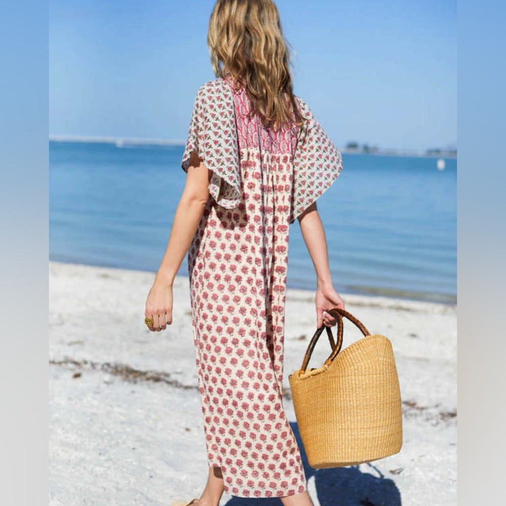 NWT EMERSON FRY BASALIE COTTON MIDI DRESS IN PATCHWORK ROSEY SZ S - Picture 4 of 12